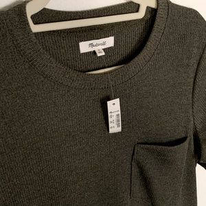 Madewell Short Sleeve Ribbed Sweater Dress